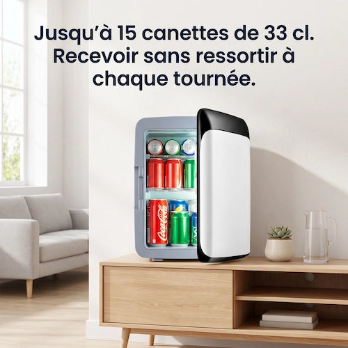 Mini Frigo 10 L Chaud-Froid pour 15 Canettes