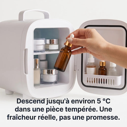 Mini Frigo 6 L Chaud-Froid avec Miroir LED