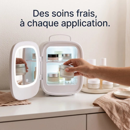 Mini Frigo 6 L Chaud-Froid avec Miroir LED